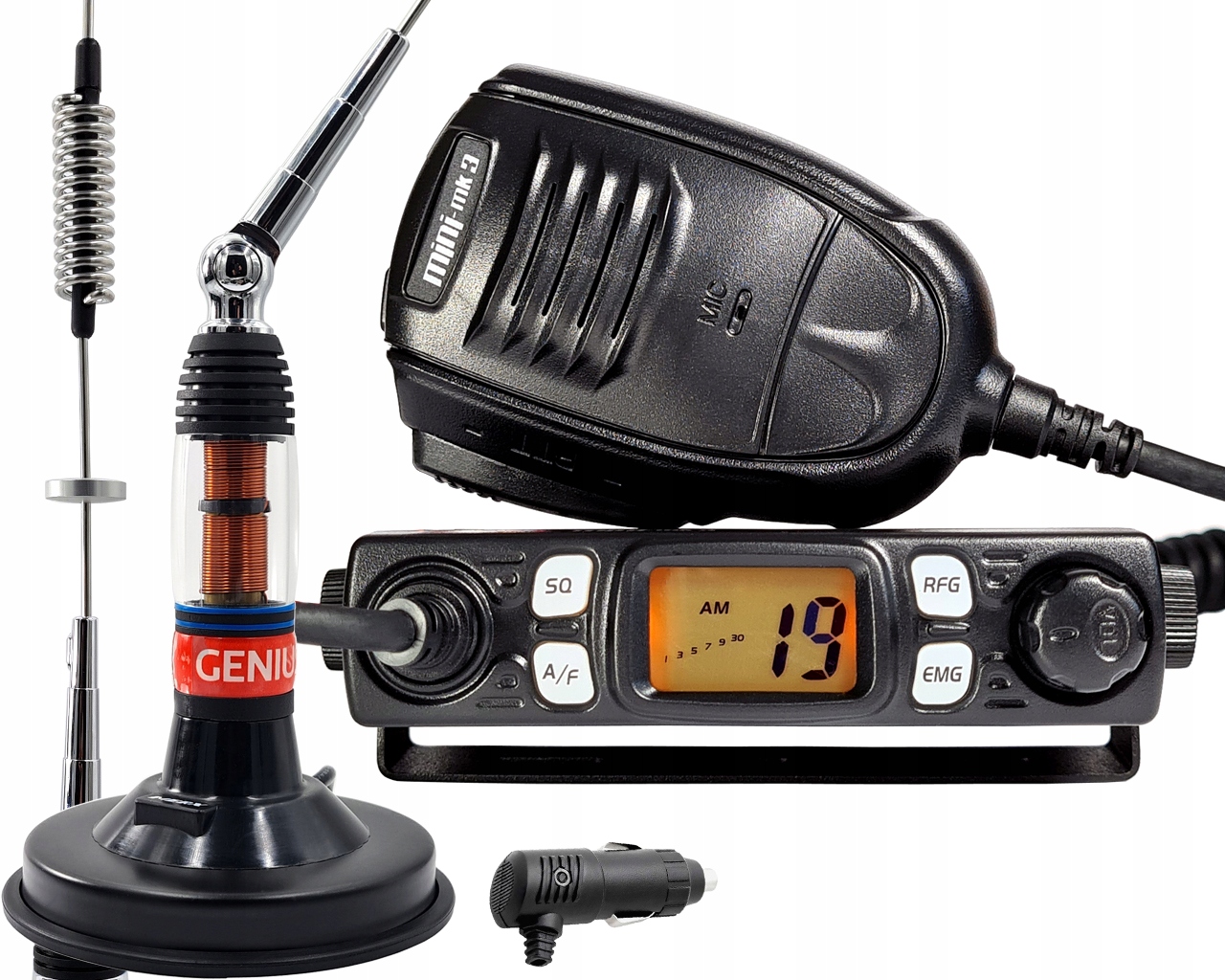 sada Cb MK3 Mini nejmenší Cb anténa na světě Mag 80 cm s podstavcem 12 cm