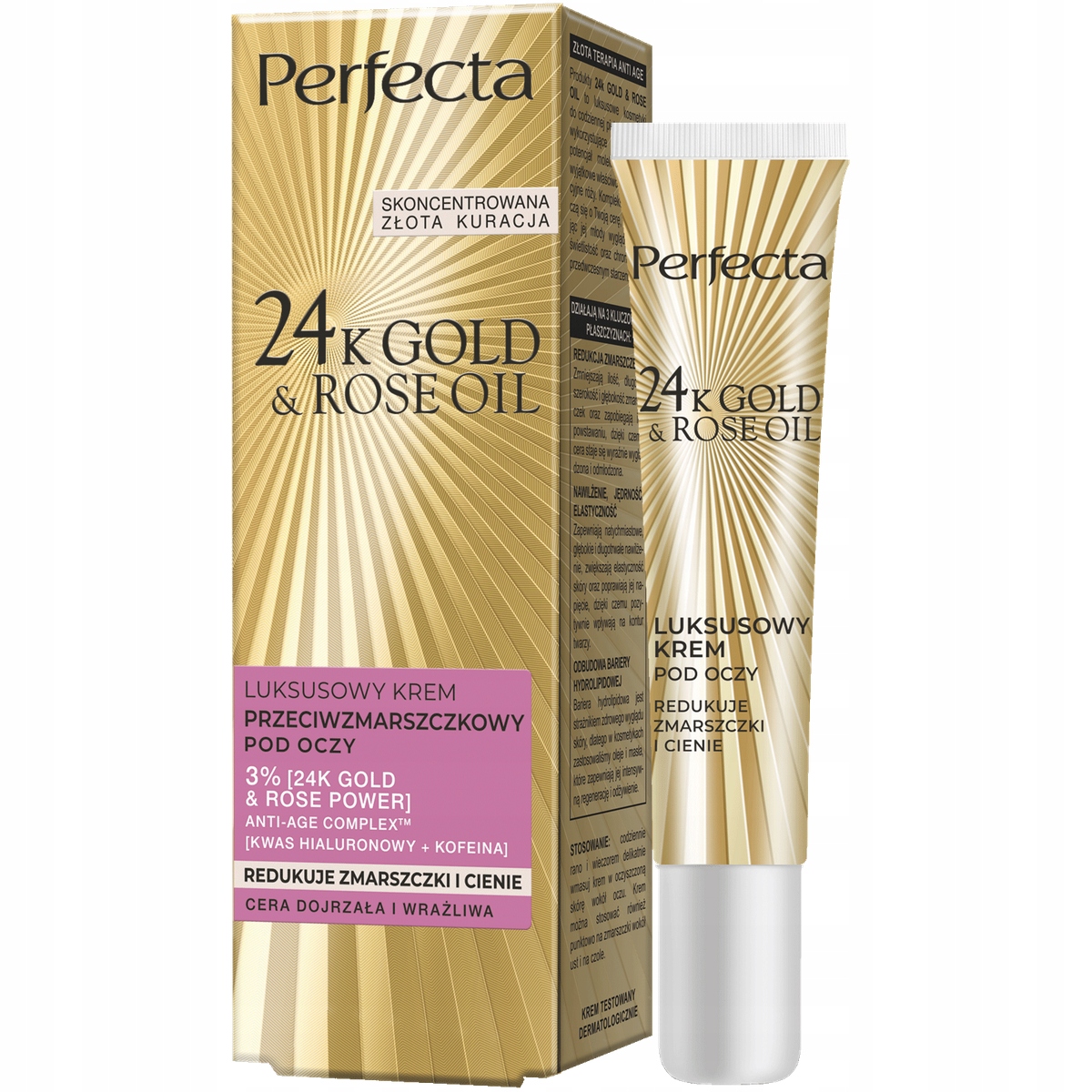 PERFECTA 24K Gold & Rose Oil Krempod oczy