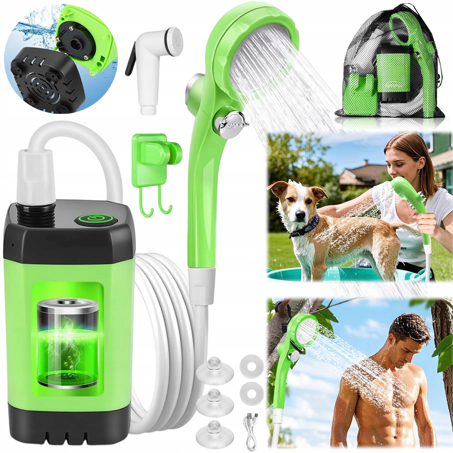 Turistická Kempingová Sprcha Usb Pumpa Přenosná Sada Pro Kempování