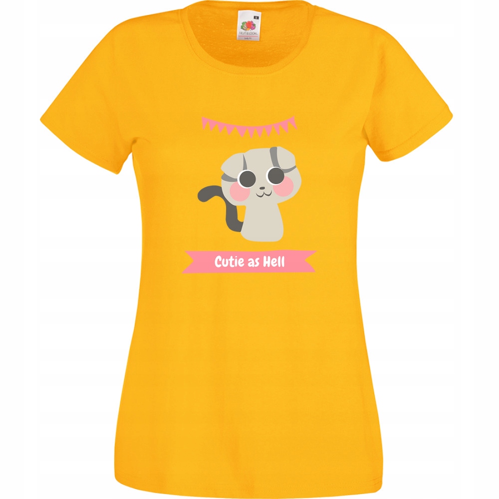 

Koszulka cutie kot kotek kociara XL żółta