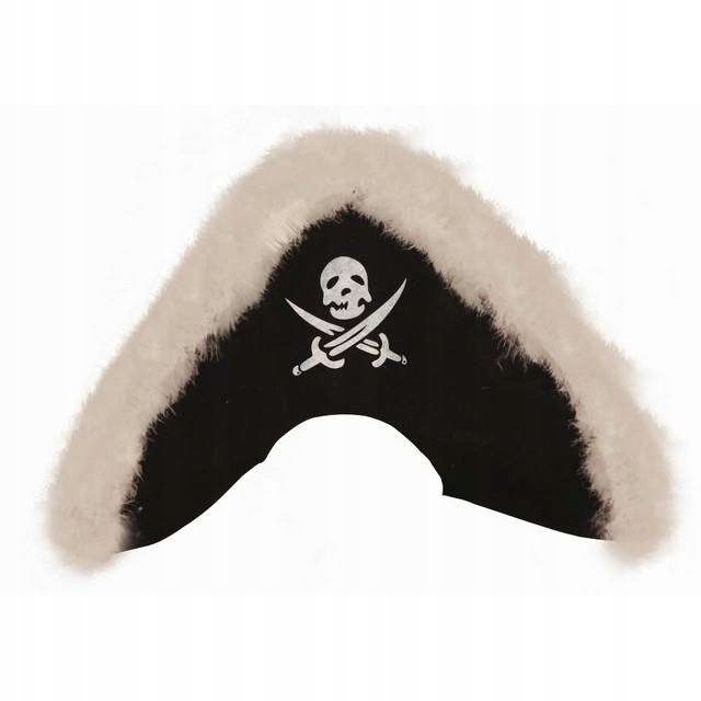 

Czapka pirata Kapelusz Piracki czarny z puchem