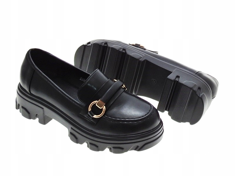 DAMSKIE MOKASYNY PLATFORMA BLACK r.41 Rozmiar 41