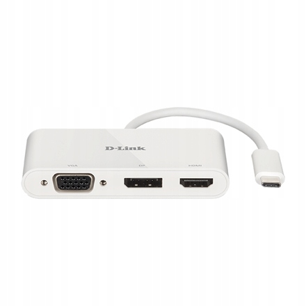 Adapter D-Link 3 w 1 USB-C na HDMI/VGA/DisplayPort DUB-V310 z USB Hub'em | Kod producenta DUB-V310