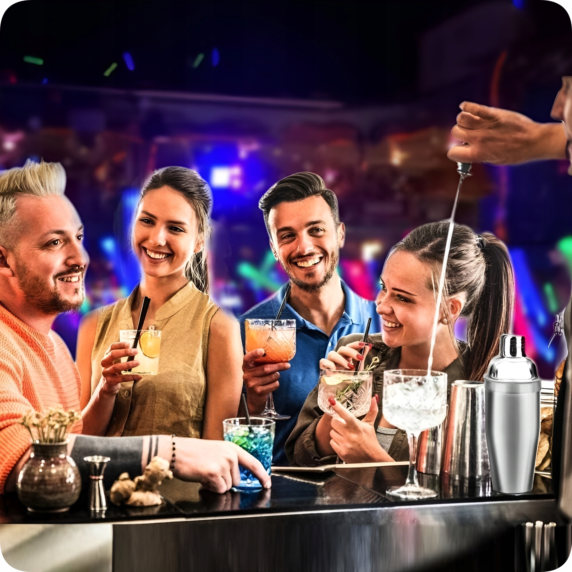 PROFESJONALNY ZESTAW BARMAŃSKI DO DRINKÓW SHAKER 6 ELEMENTÓW + GRATIS Liczba elementów 6