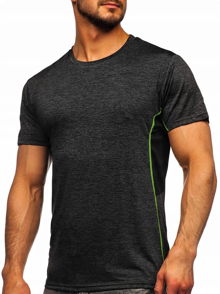 

T-shirt Męski Treningowy Czarny HM073 Denley_l
