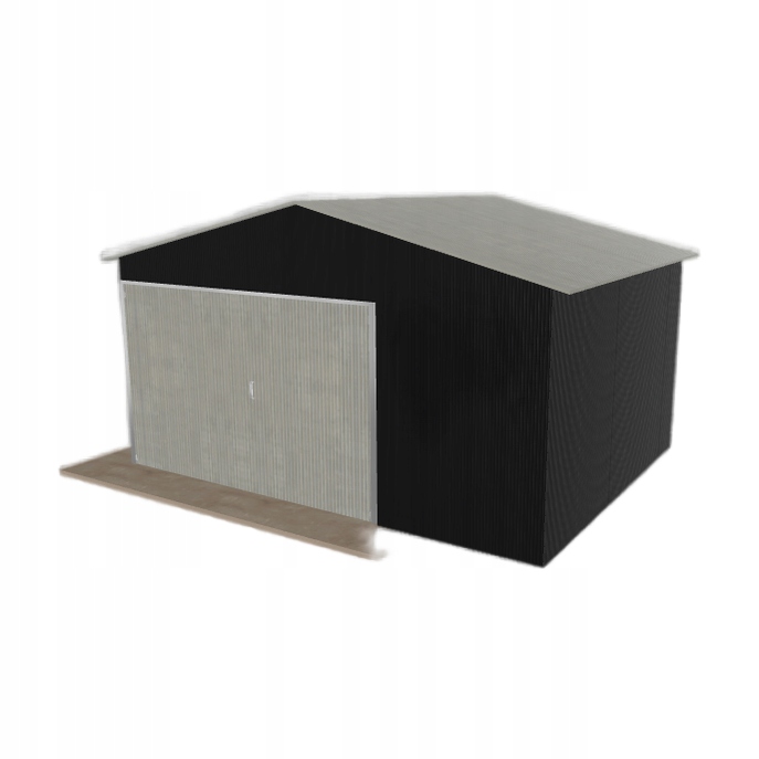 Plechová garáž 4.5 x 3.5 m jednopolohová, dvoupolohová, černá