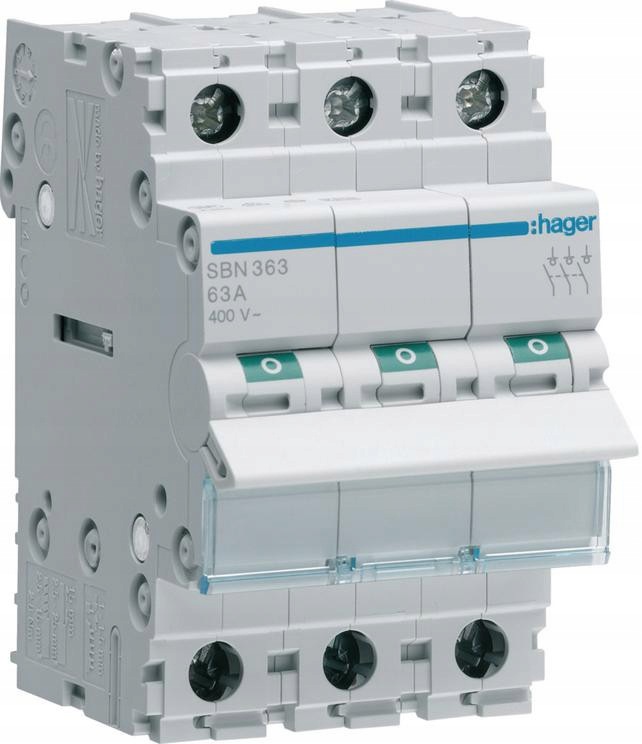 Izolační Odpojovač Hager SBN390 3P 100A 3 Moduly