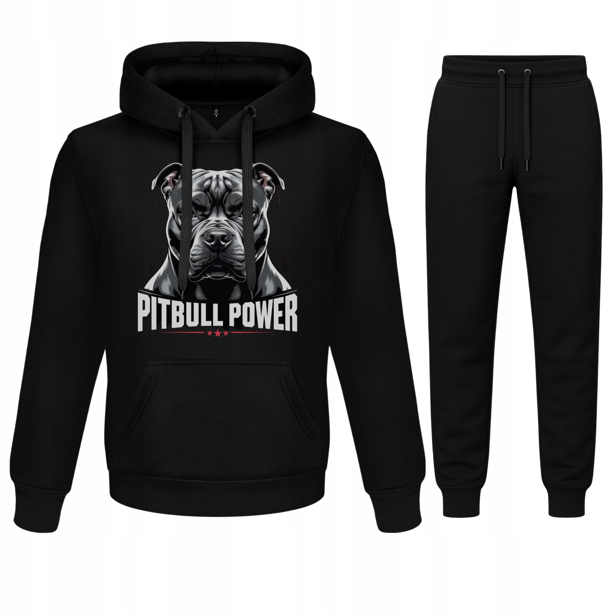 Buzia Pitbull Power Star Meski Tepláková Souprava Mikina S Kapucí Kalhoty S