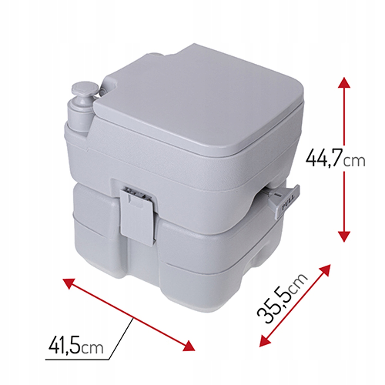 TOALETA PRZENOŚNA TURYSTYCZNA 20L WC DO KAMPERA Wysokość 44.7 cm