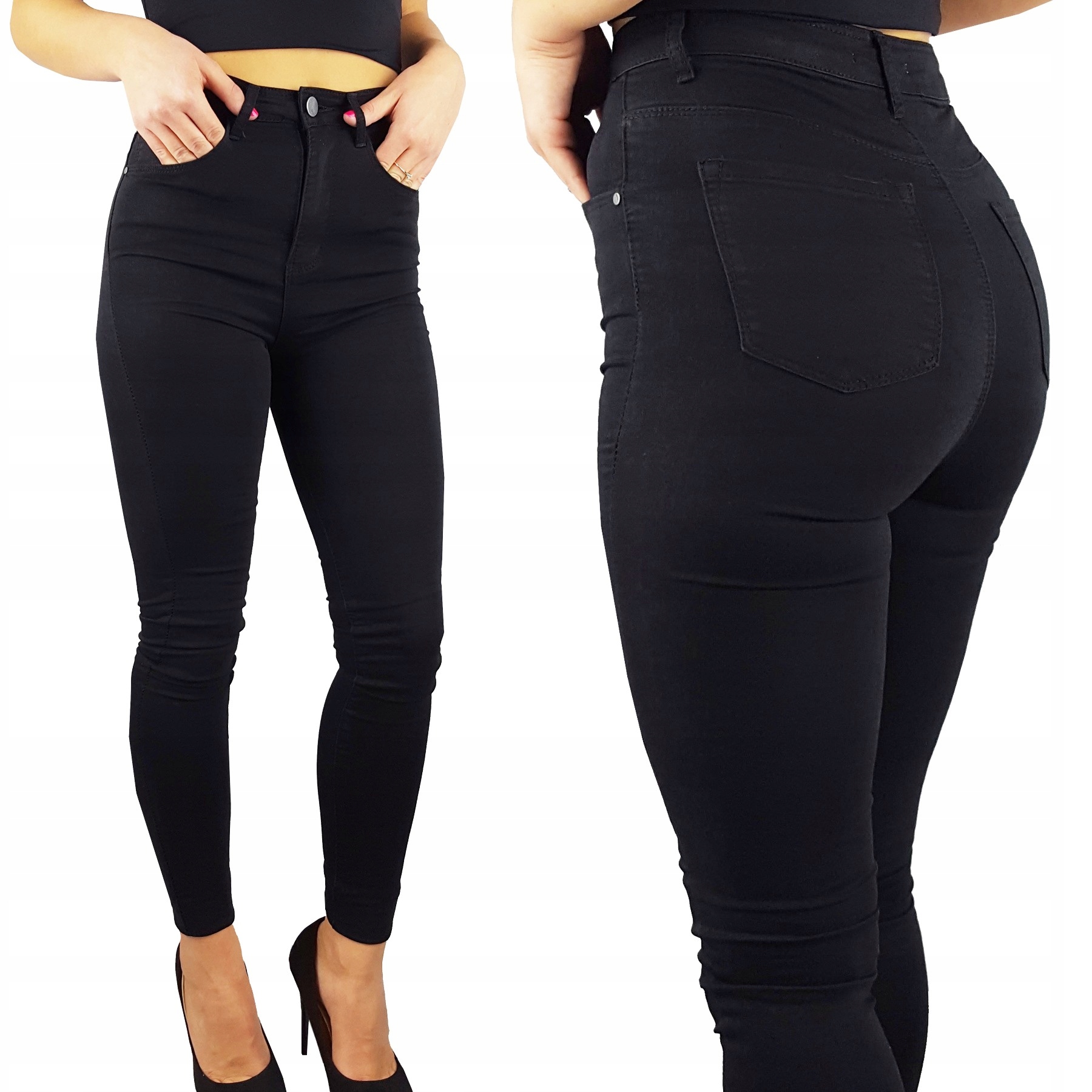 # DAMSKIE SPODNIE JEANSOWE WYSZCZUPLAJĄCE KOLORY # Marka bez marki