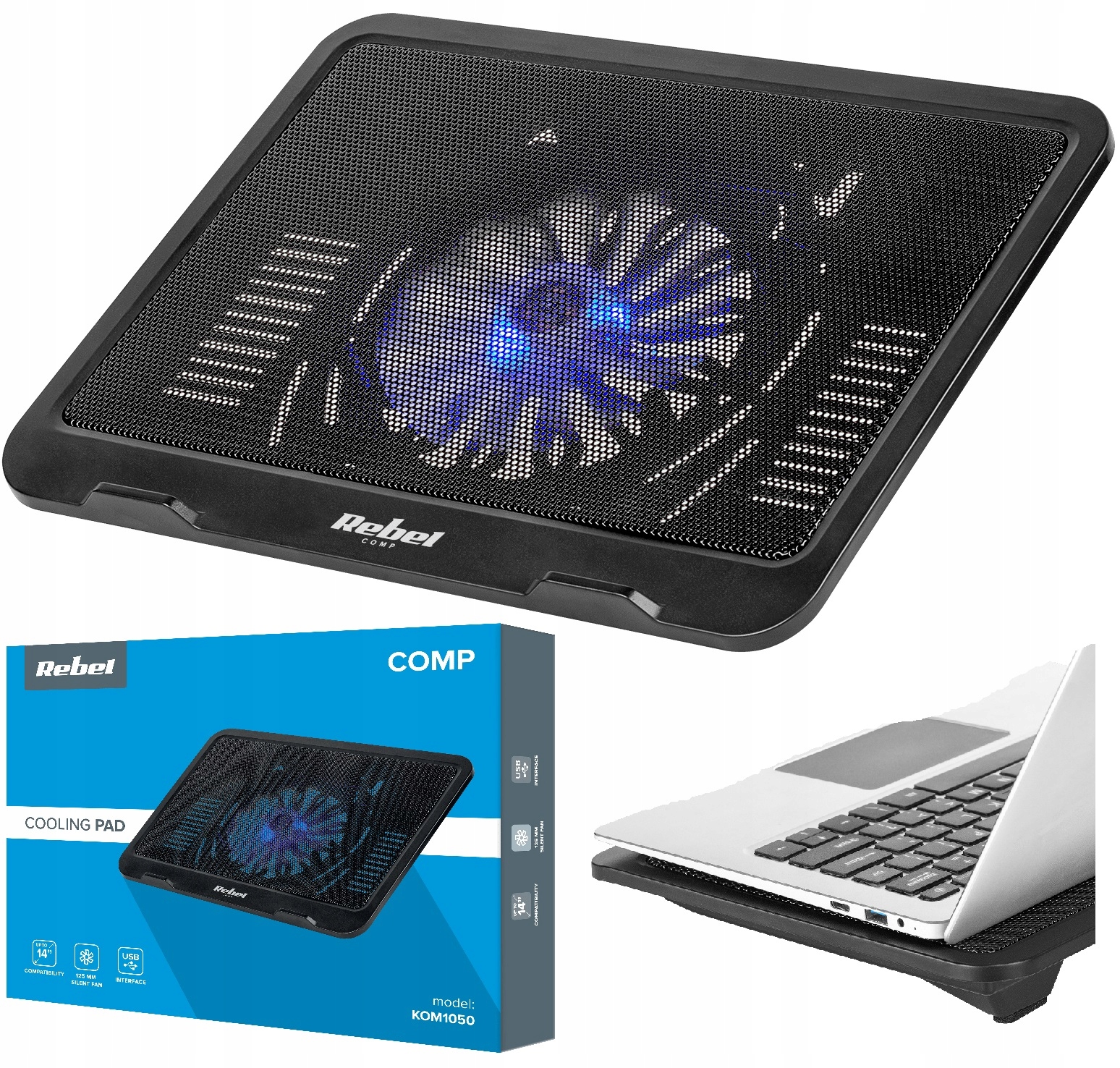 PODKŁADKA CHŁODZĄCA POD LAPTOPA 10-14'' REBEL