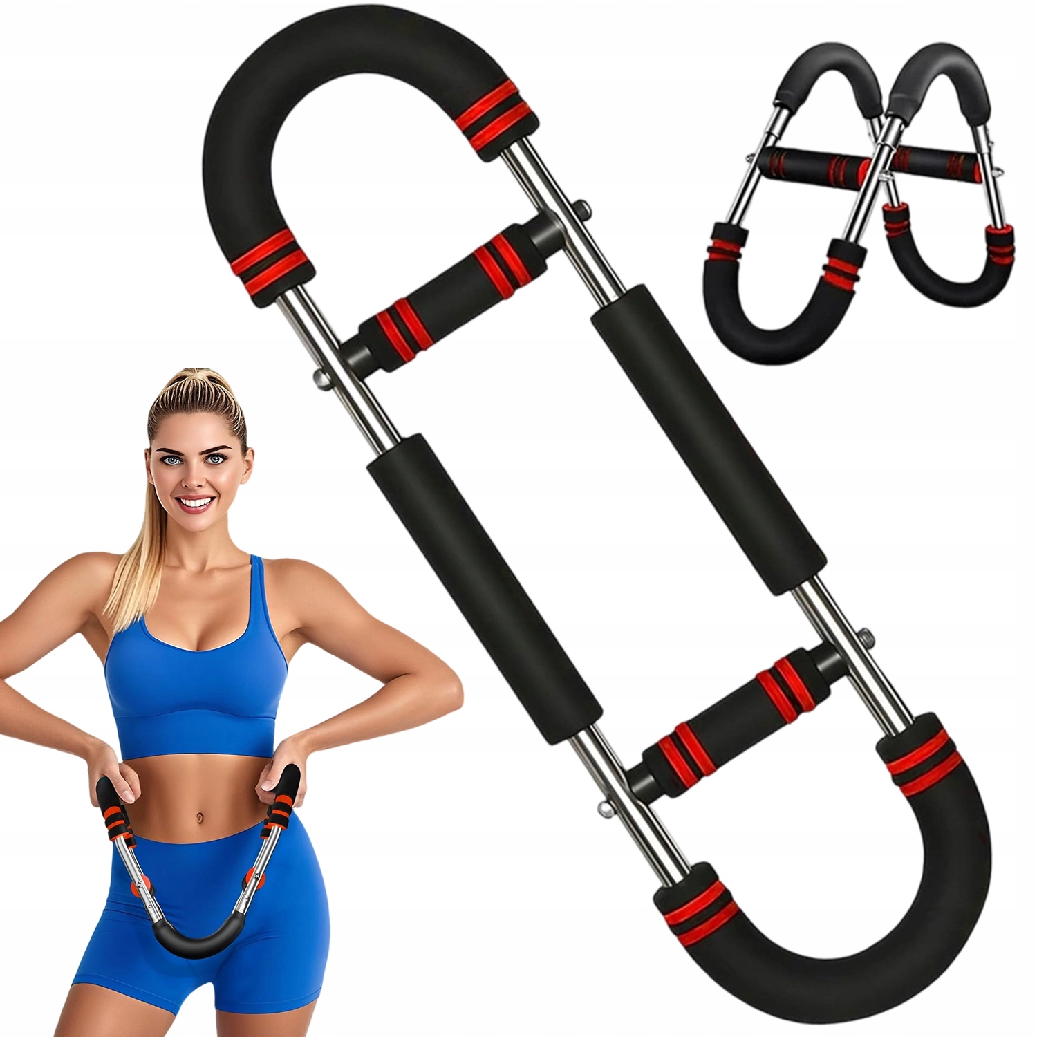 Trener Ramion Regulowany Stalowy Sprężynowy 30-50KG Przyrząd Treningowy