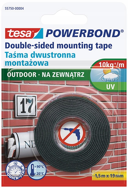 

Taśma montażowa 19mm/ 1.5m Tesa 55750 na zewnątrz