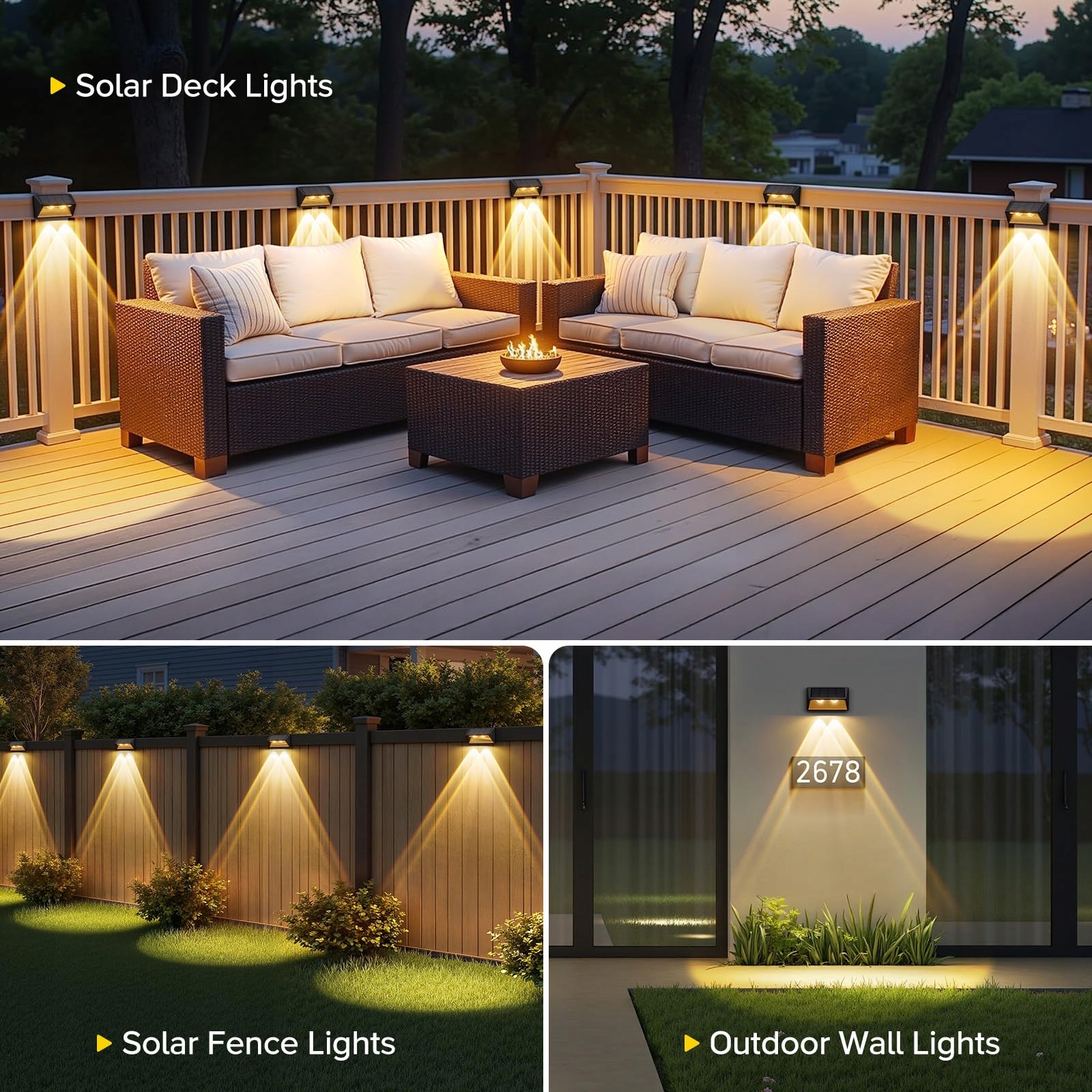 Lampy Solarne Zewnętrzne Super Jasne Do Ogrodu Tarasu 6 Szt IP65 RECHOO — miniatura 7