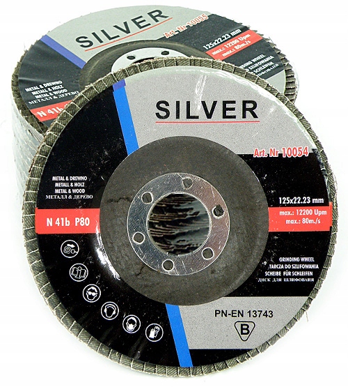 10x TARCZA LAMELKOWA LISTKOWA PIÓRKOWA DO SZLIFOWANIA METALU 125MM GR 80