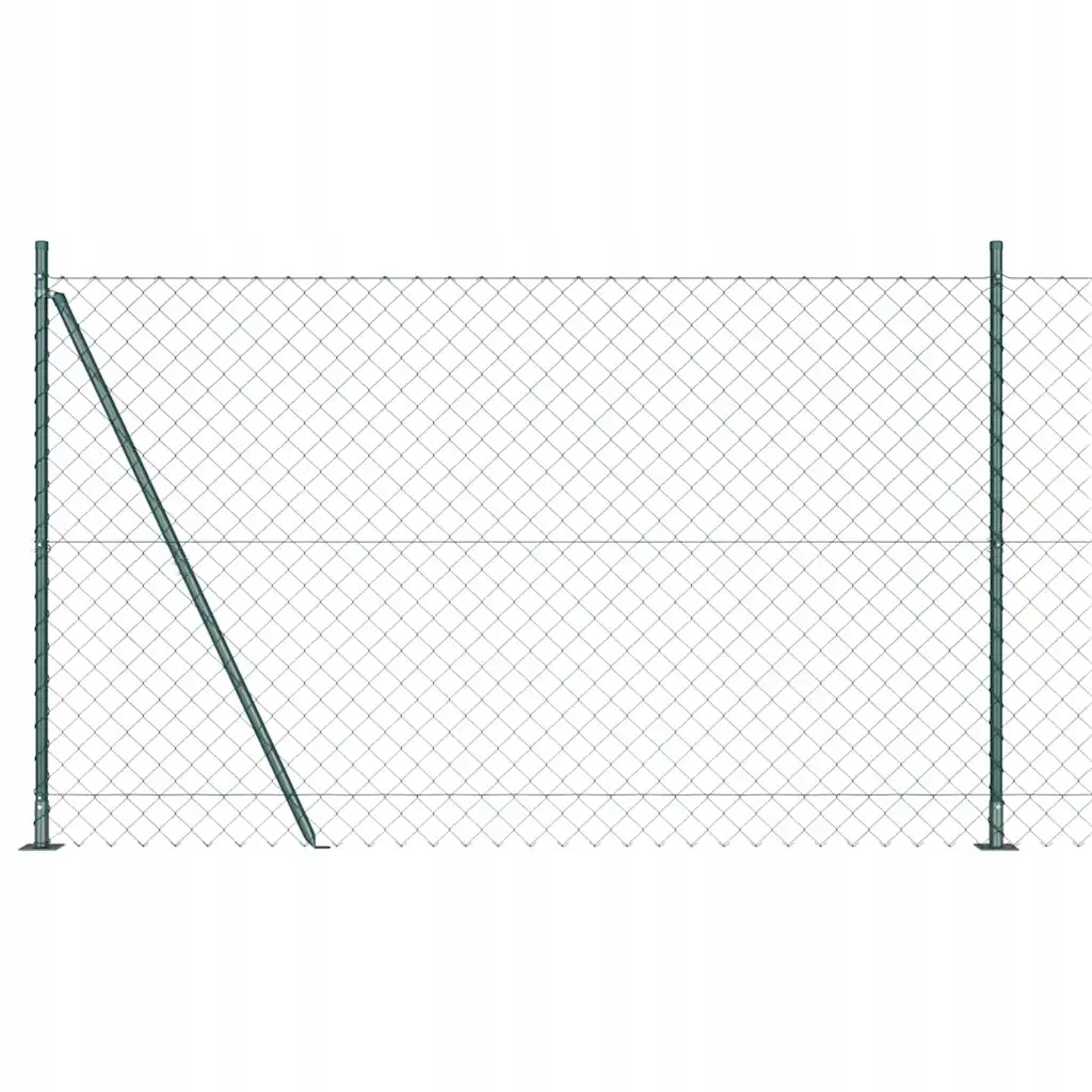 Řetězový plot se sloupy Zelená 1.5 x 10 m Ocel Zelená 3351240