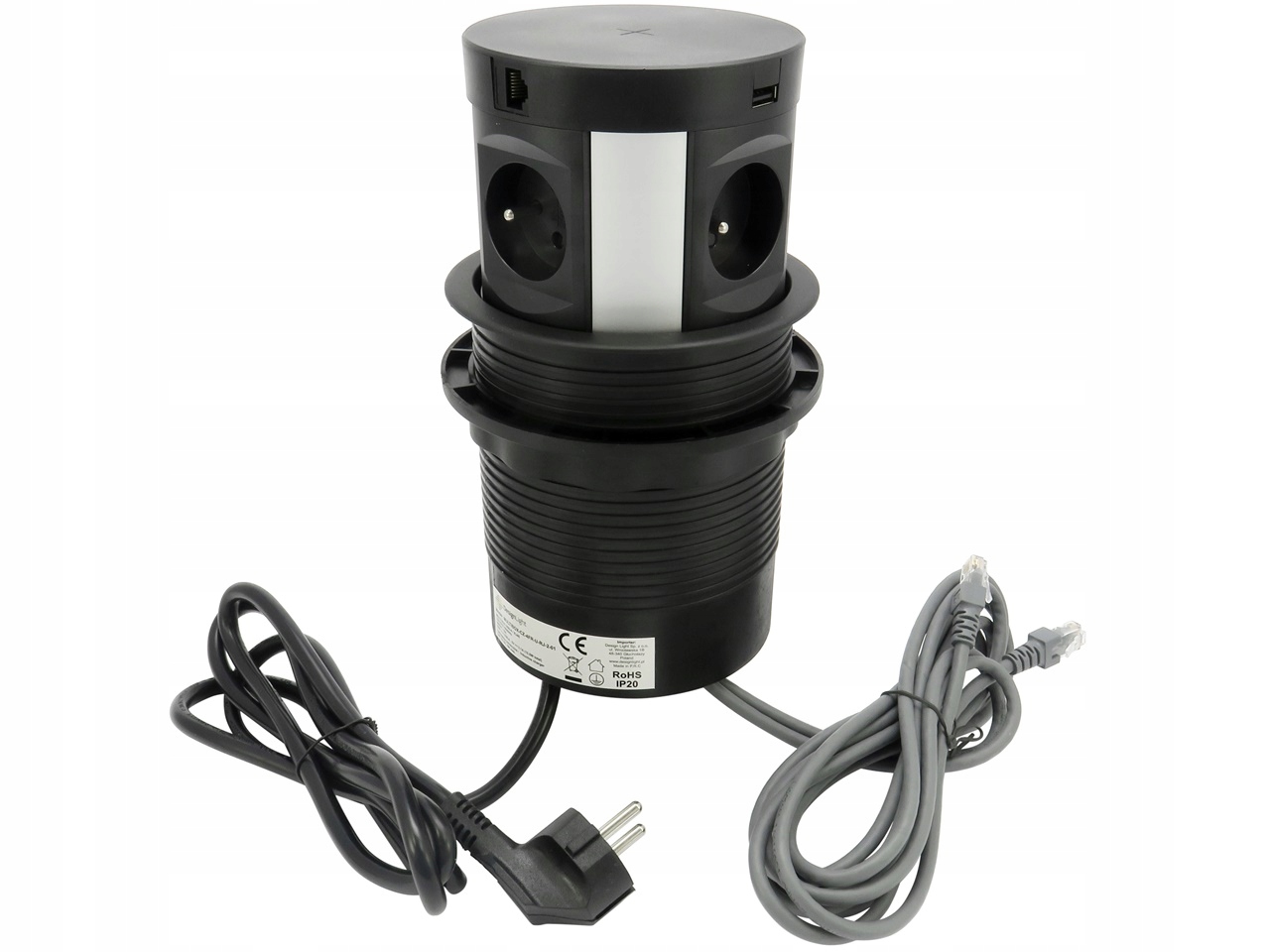 Zásuvka Multi Zapustená Do Dosky Bezdrôtové Nabíjanie 4x 250 V Usb A+c Lan