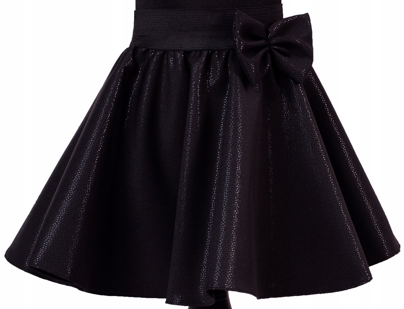 Глянцевая черная юбка для девушки 158