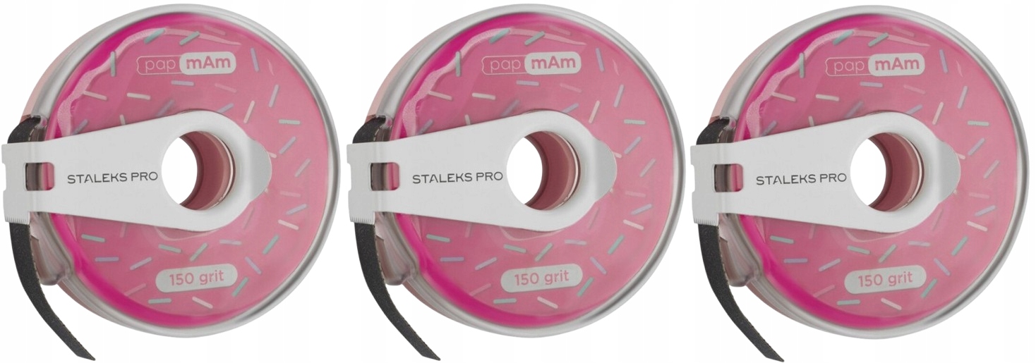 3x Staleks Bílá brusná páska Papmam Expert 150 Grit v plastové krabičce