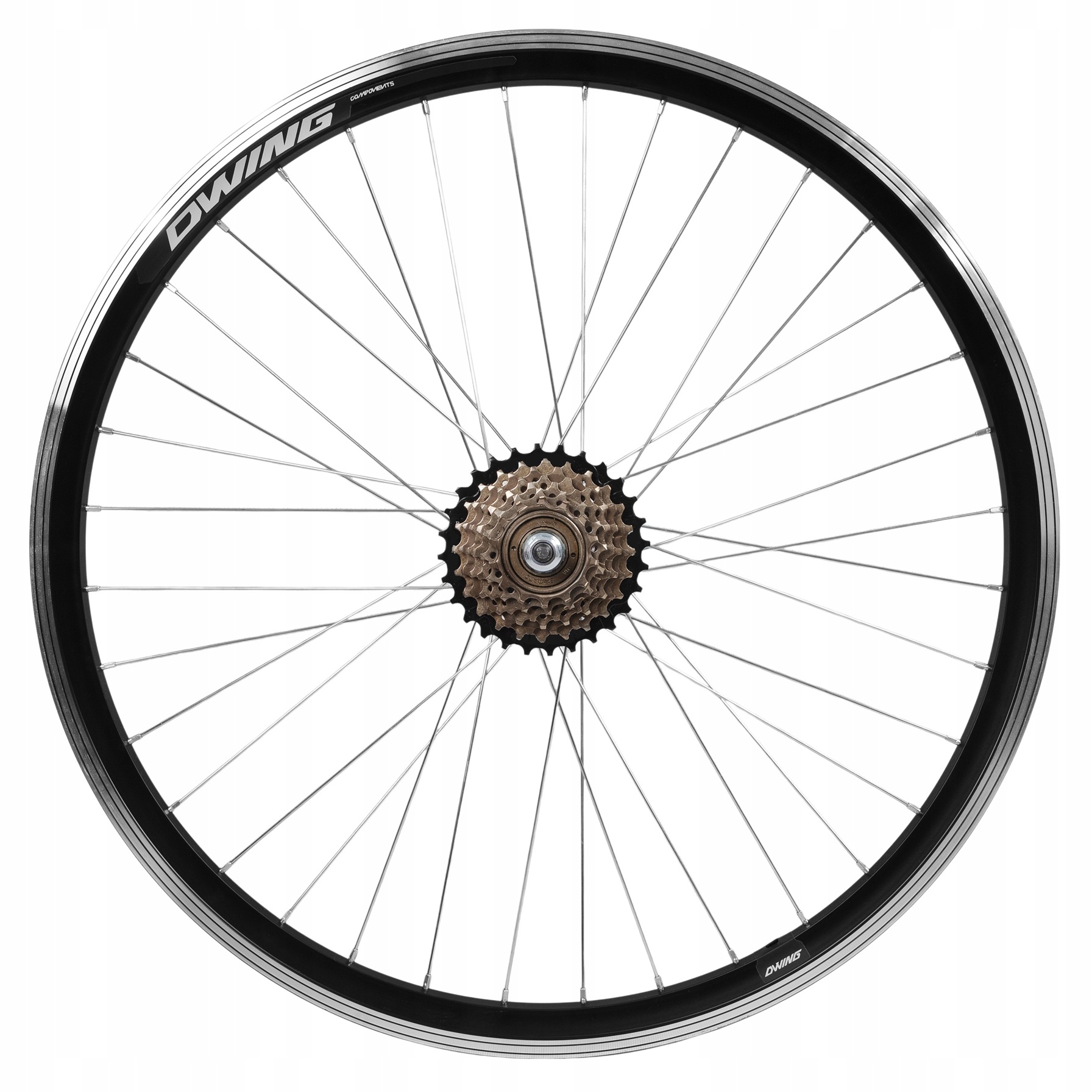 Koło Rowerowe 28 Cali Tył Tylne Wolnobieg Shimano 7 Rzędowy Czarne