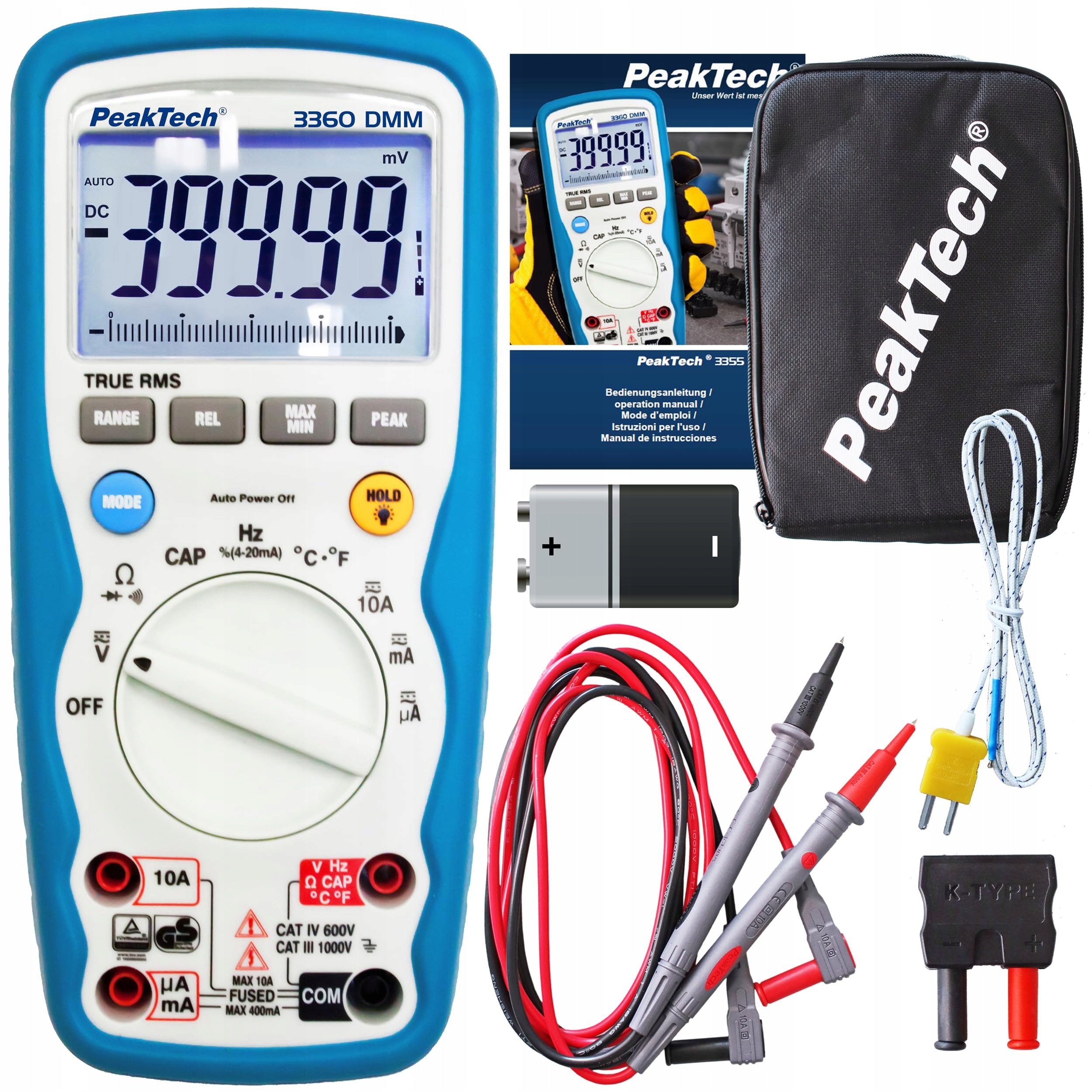 PeakTech P 3360 True Rms multimeter, vodotesný, IP67