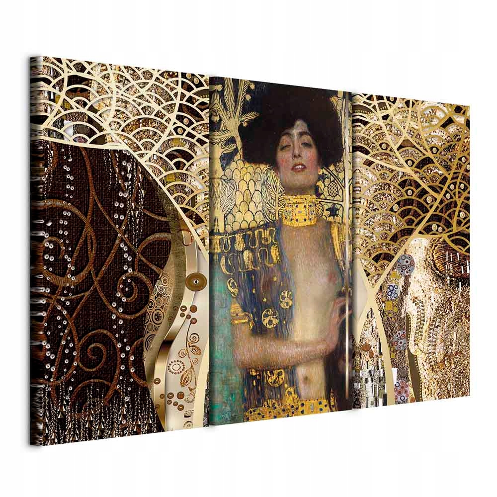 Obraz 3 Částečný Triptych Gastav Klimt Judita Nástěnná Dekorace Velký 135x90