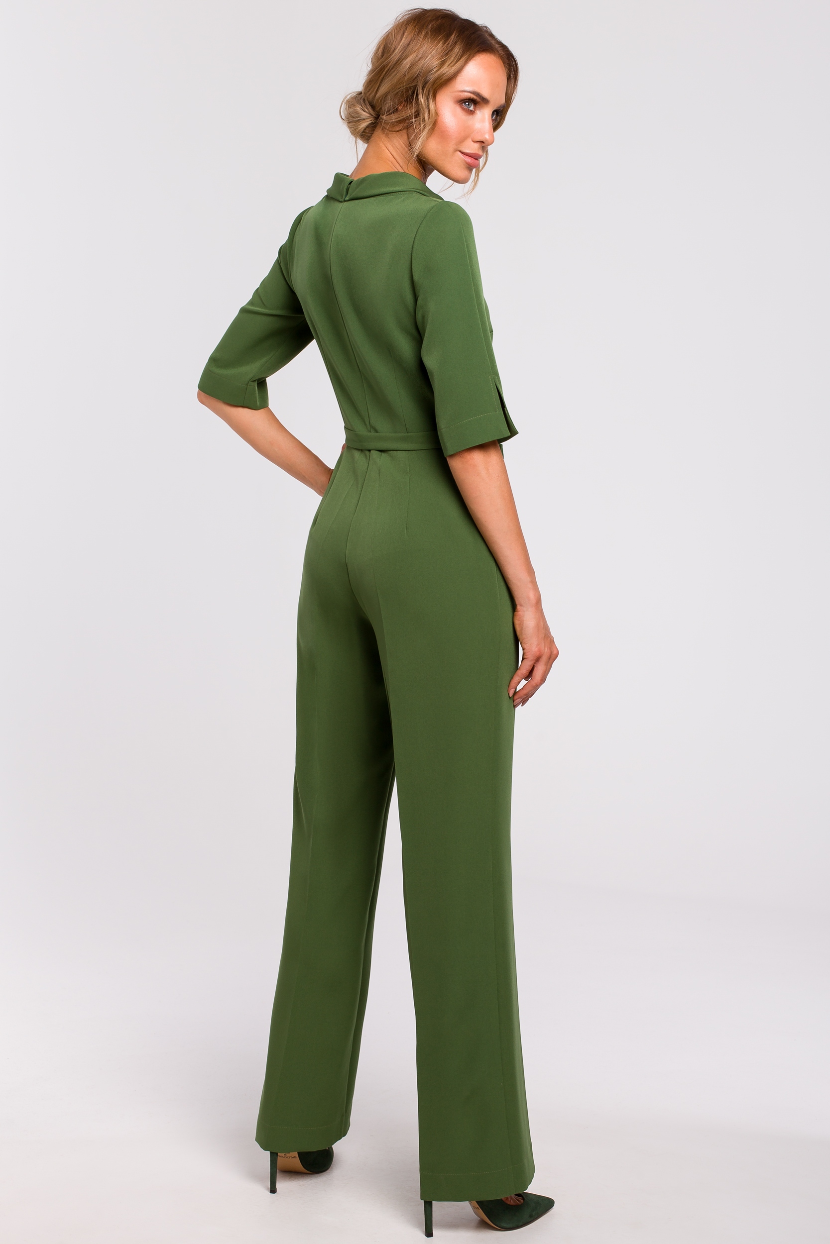 ELEGANCKI DAMSKI KOMBINEZON KOBIECY WYSZCZUPLAJĄCY FASON ZIELONY 38 M EAN (GTIN) 5903068455964