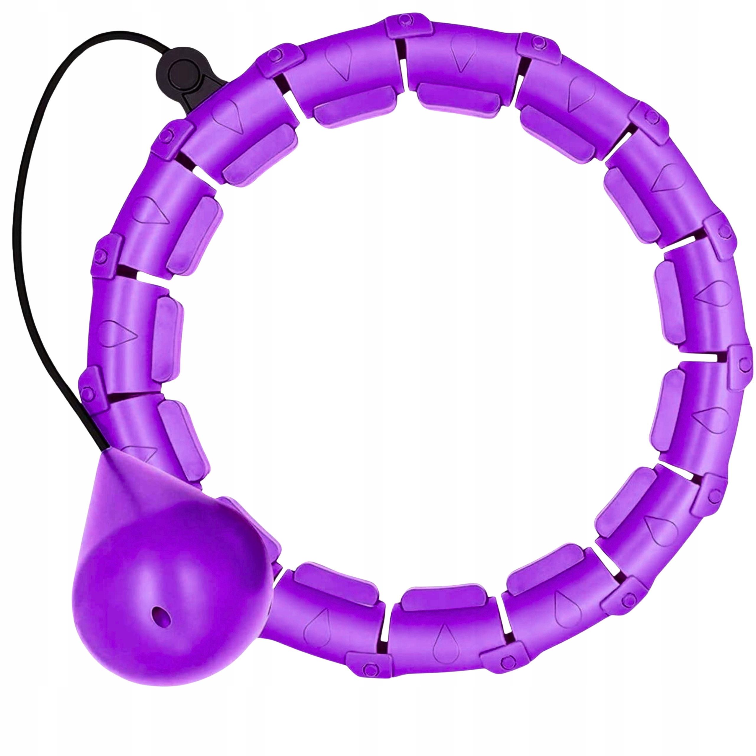 Hula Hoop s fitness zátěží 24 prvků, fialové, nastavitelné, skládací