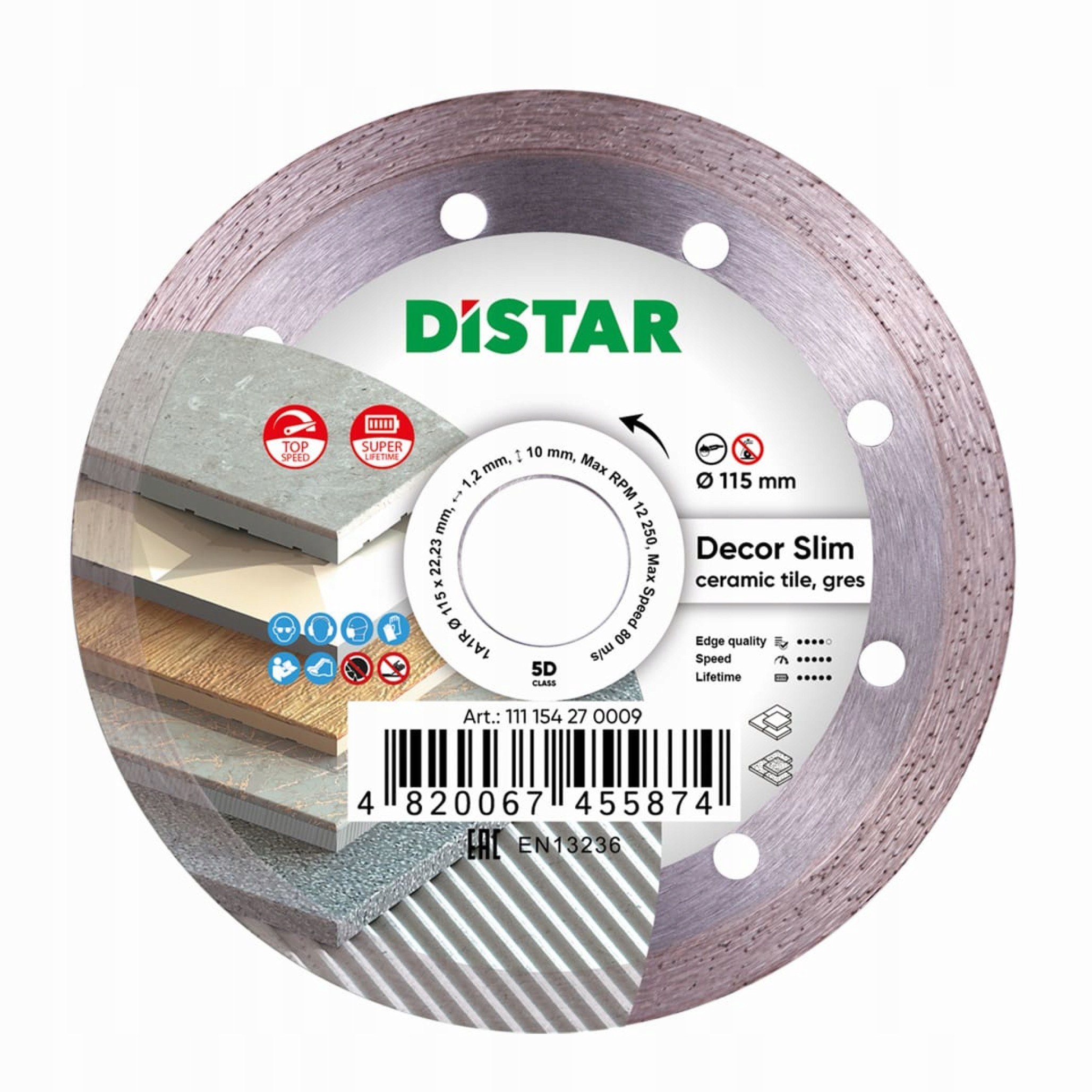 Distar Tarcza Diamentowa 115mm Decor Do Ciecia Gresu Ceramiki Bez Odprysków