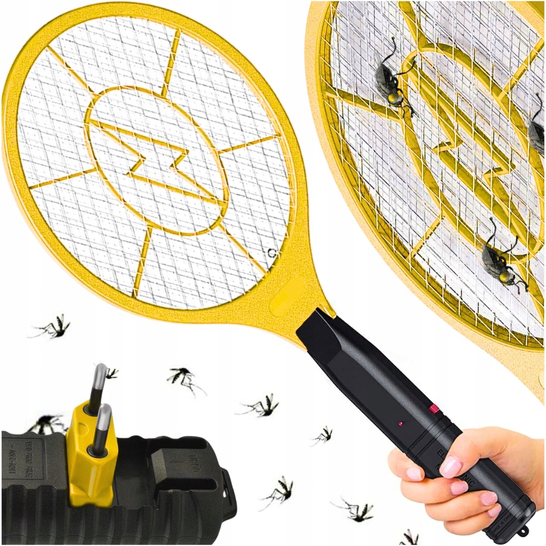 ELEKTRYCZNA PALETKA DO ŁAPANIA MUCH ŁAPKA PACKA NA MUCHY KOMARY ĆMY MUSZKI Stan opakowania oryginalne
