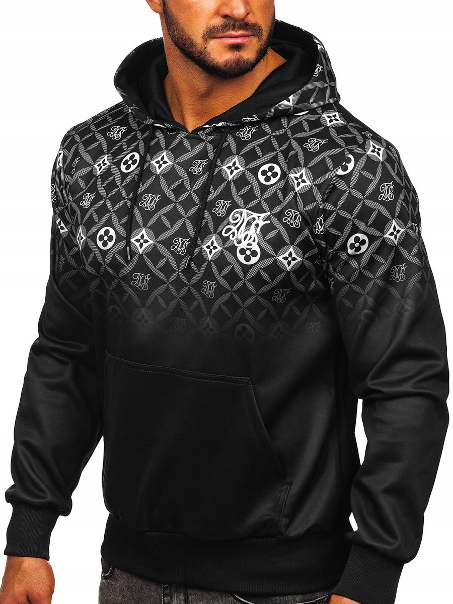 

Bluza Męska Z Nadrukiem Czarna HM507 DENLEY_2XL
