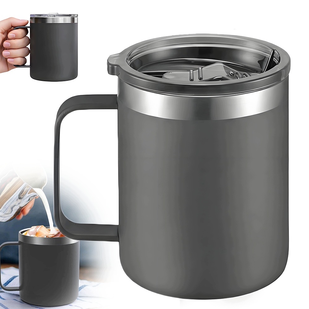 Kubek termiczny z uchwytem do Kawy Yerba Mate szary