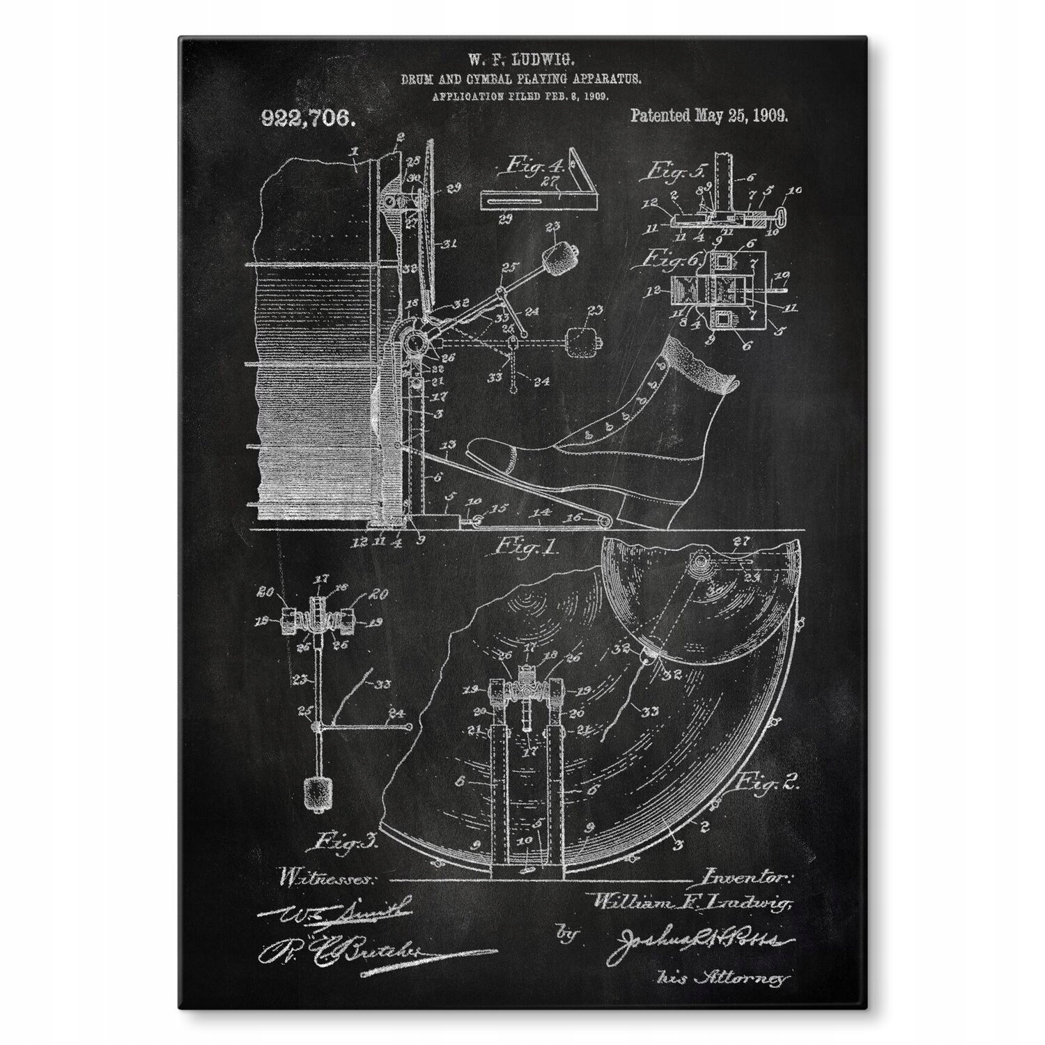 Kovový plakát Drum Percussion Slate Szyld Plech 42 x 59,4 cm Dárek