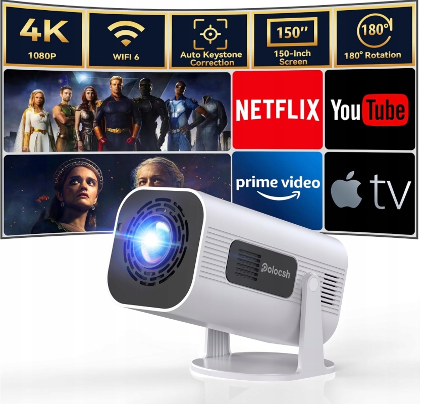 Projektor LCD Polocsh P6 biały