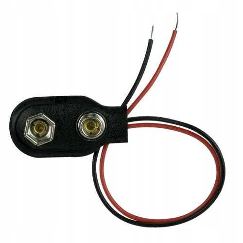 

Zatrzask baterii 1x6F22(9V) z przewodem 150mm
