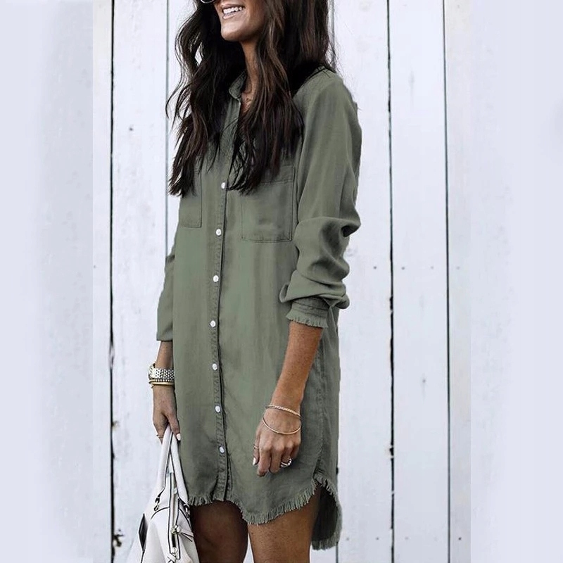 Sukienka koszulowa asymetryczna tunika oversize Linia plus size (duże rozmiary)