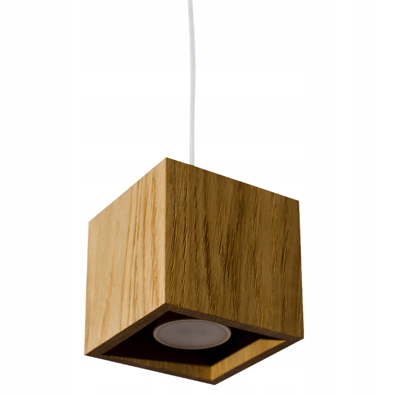 Závesná stropná Led lampa Dubová tienidlo 10x10 CM do obývacej izby kuchyne nad stôl