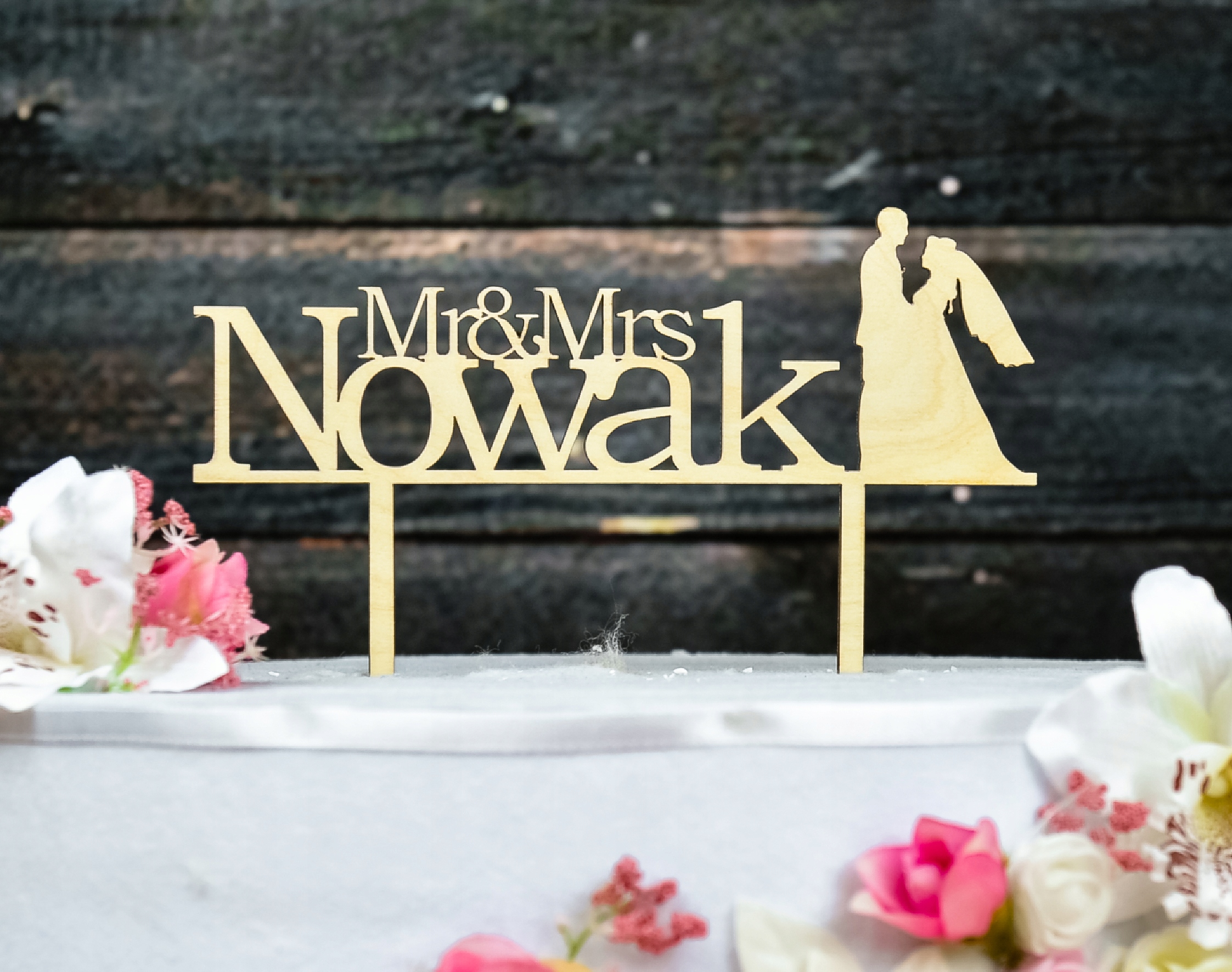 Topper TŚD-17-Nazwisko Ślub Wesele Marka Dekor Laser