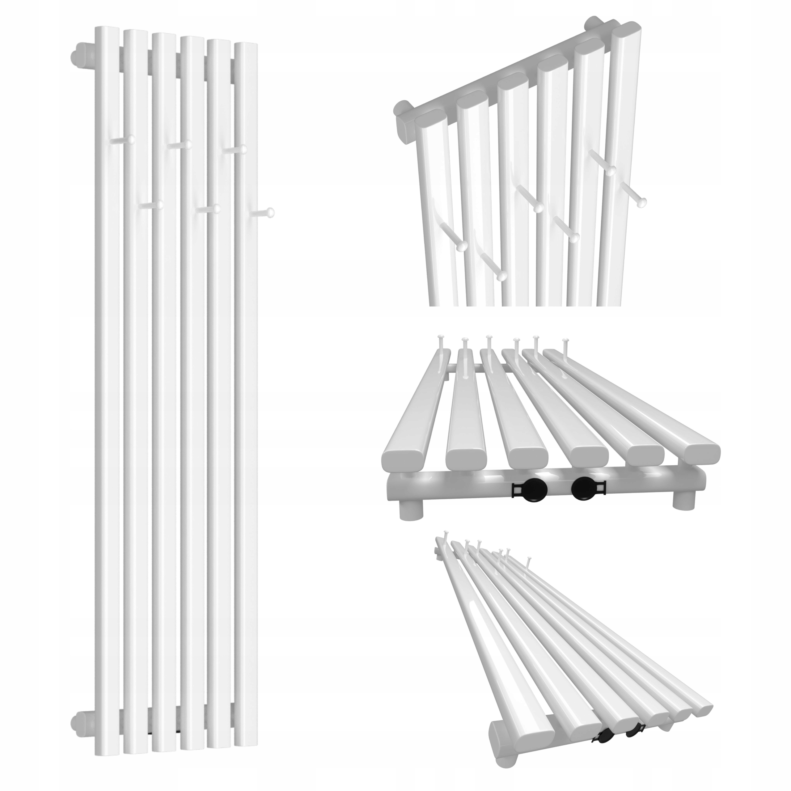 Dekorativní radiátor HORYZONT6 Hook 100x45 bílý lesk