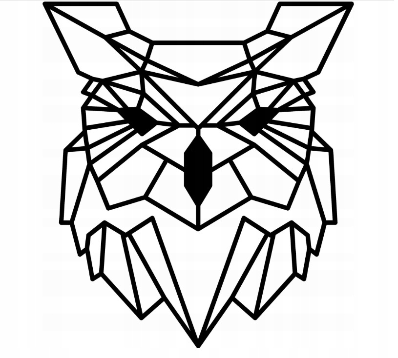 Geometrická 3D nástěnná dekorace Sova 50 cm