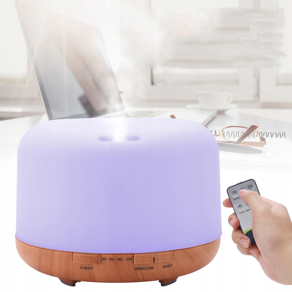 NAWILŻACZ POWIETRZA DYFUZOR ZAPACHOWY AROMATERAPIA LED LAMPKA NOCNA 7 KOL Stan opakowania oryginalne