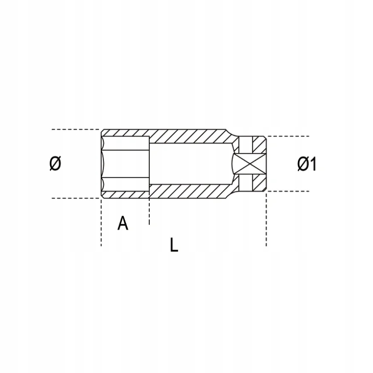 Nasadka udarowa 1" 6-kątna 70 mm długa, 729L Beta Marka Beta
