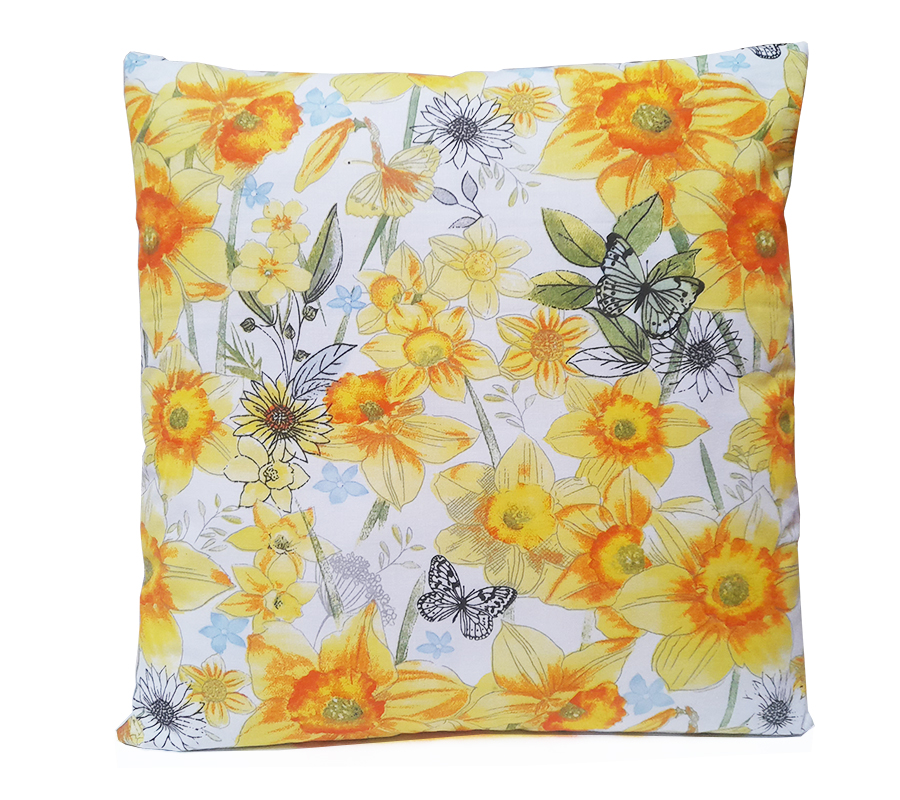 POSZEWKA bawełna 40x60 Motyle żółte kwiaty
