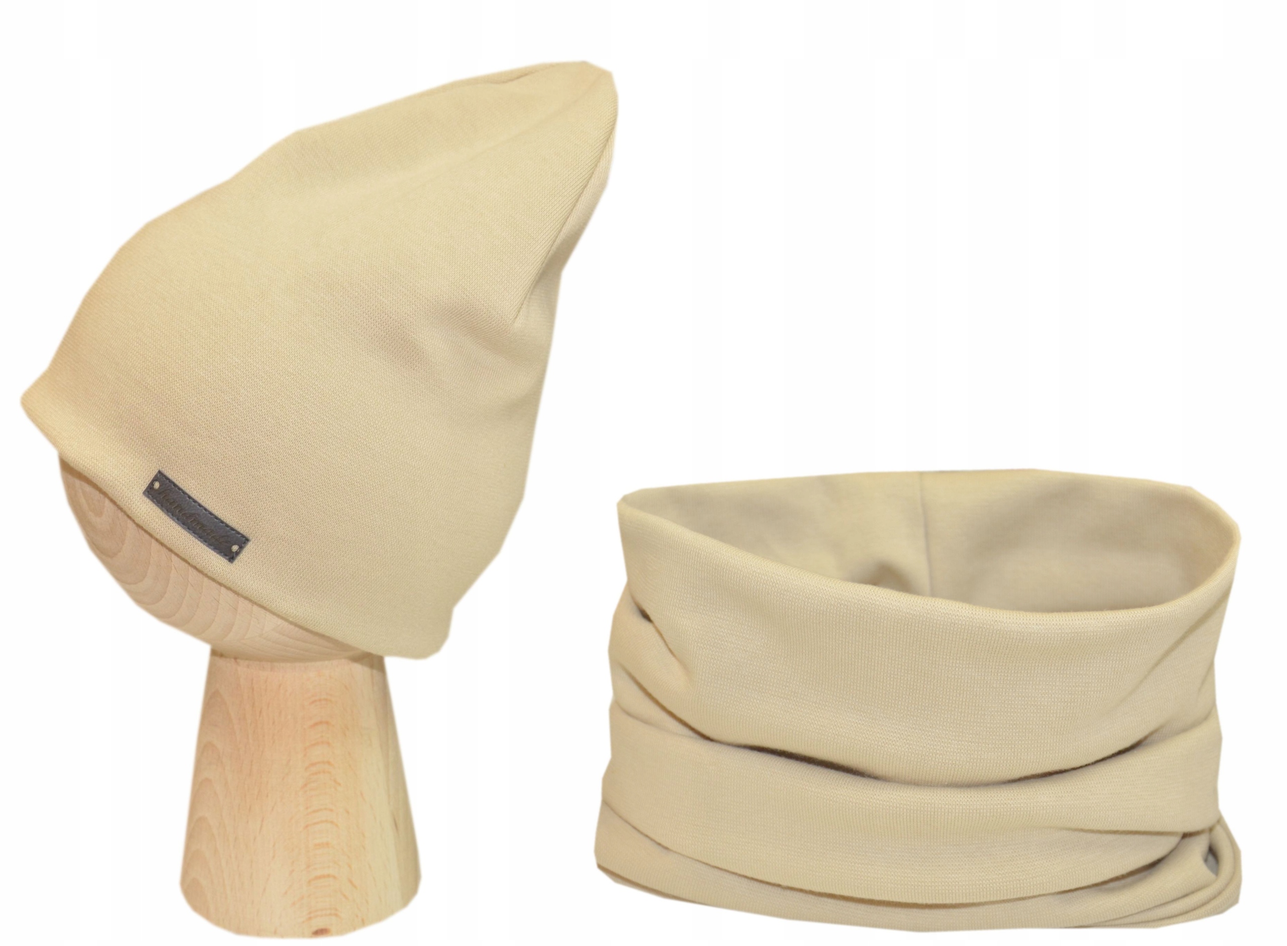 

Komplet czapka i komin gładka 46-49cm beż