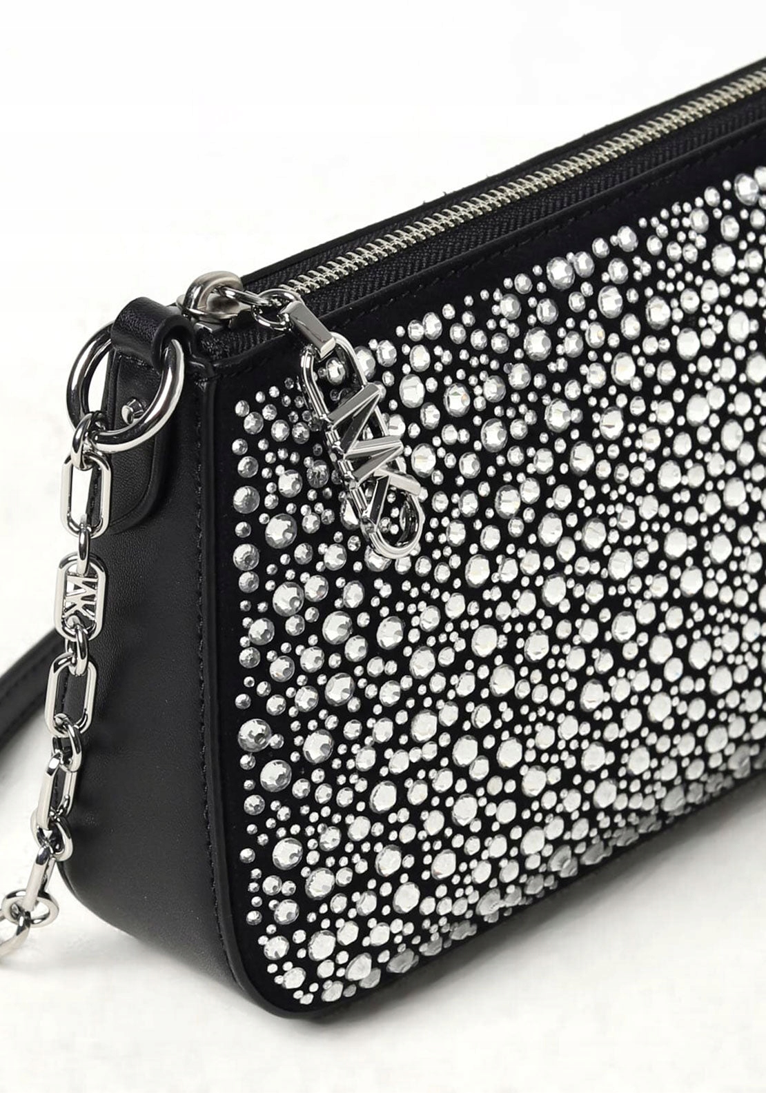 Michael Michael Kors Semišová psaníčko Empire s ozdobami, Černá