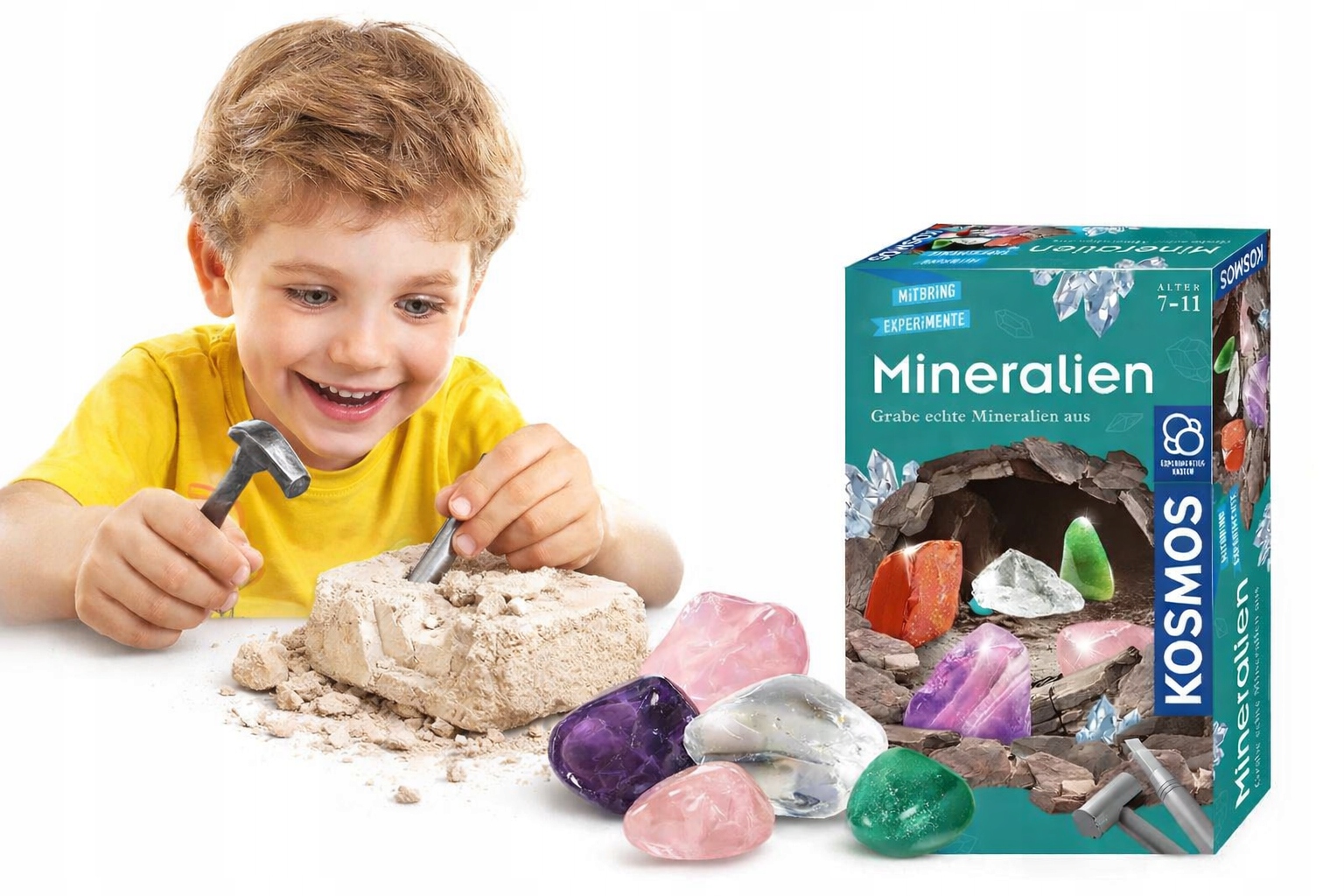 Wykopaliska Minerały Kamienie Szlachetne Kryształy Zestaw Dla Dzieci Geolog