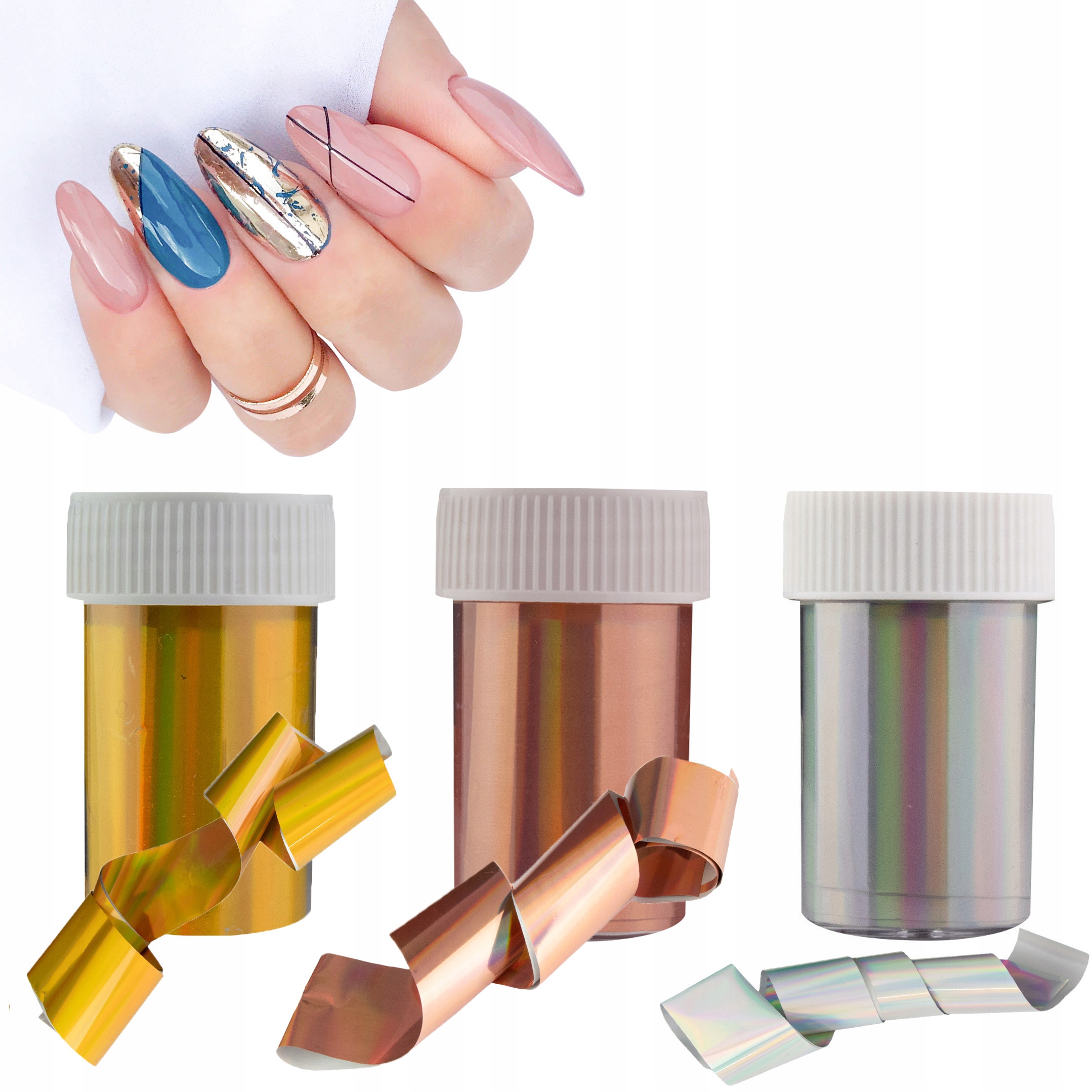 3 X FOLIA TRANSFEROWA 100CM LUSTRZANA CHROME HOLO