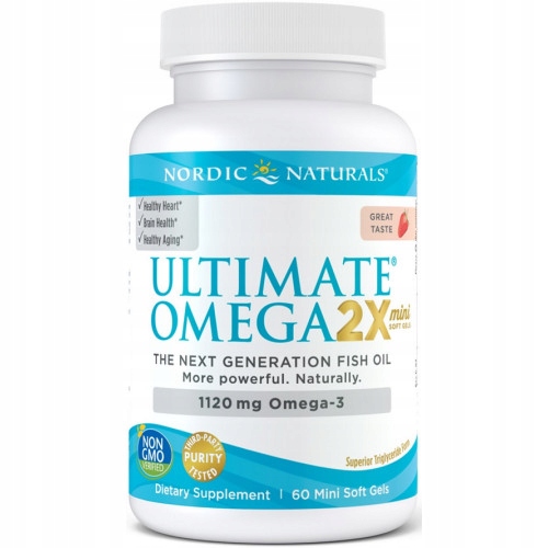 Nordic Naturals Ultimate Omega 2X Mini 1120mg 60 kapsułek truskawkowych