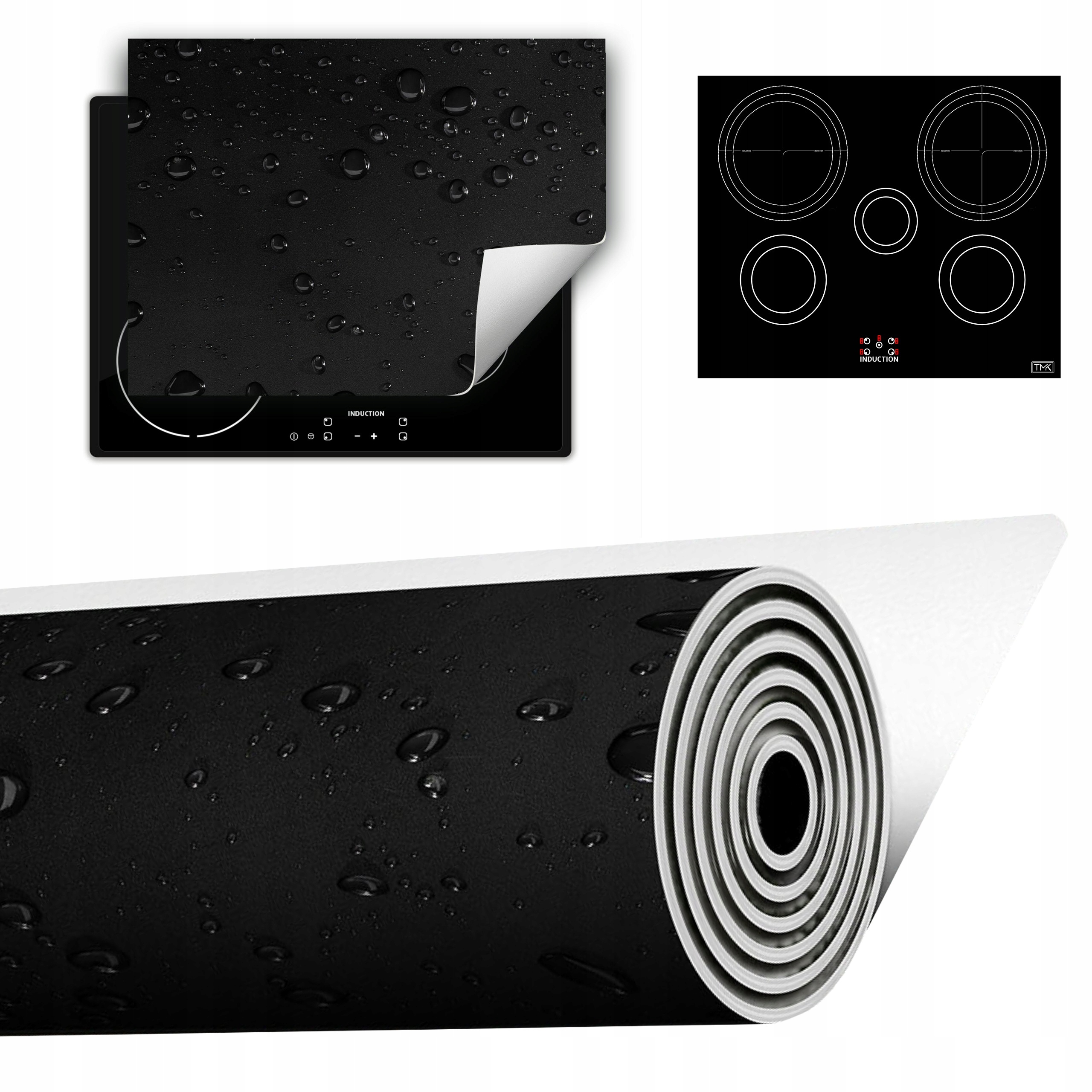 Vinylová Podložka Do Kuchyně Více Místa 70x52 černá kapky