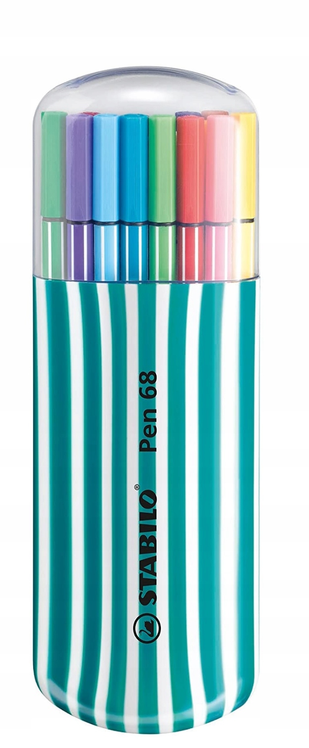 Pisaki flamastry Stabilo Pen 68 20 kolorów w plastikowym piórniku